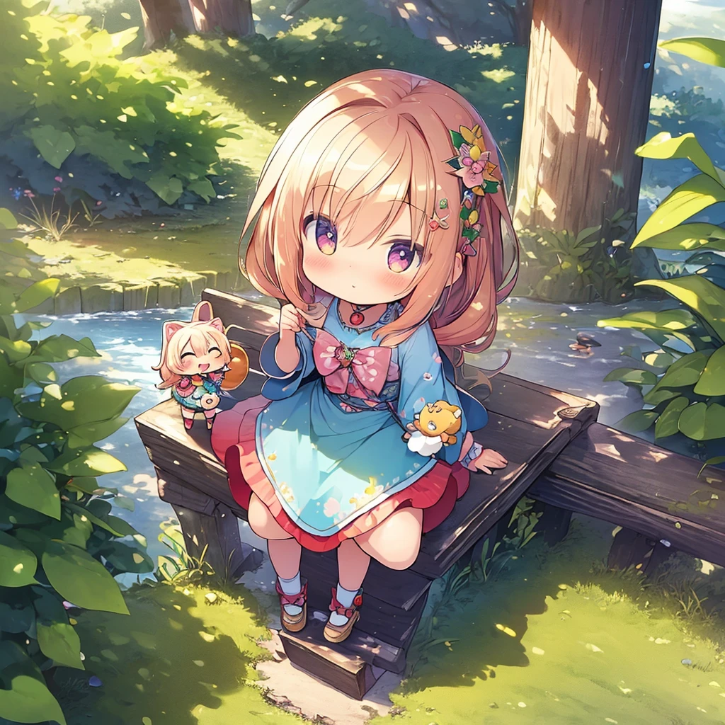 (masterpiece)), ((best quality)), (ultra-detailed), ((kawaii)), cute, (lovely), illustration, anime style, (chibi:1.2), Mysterious small animal I have never seen before, (Small creatures)