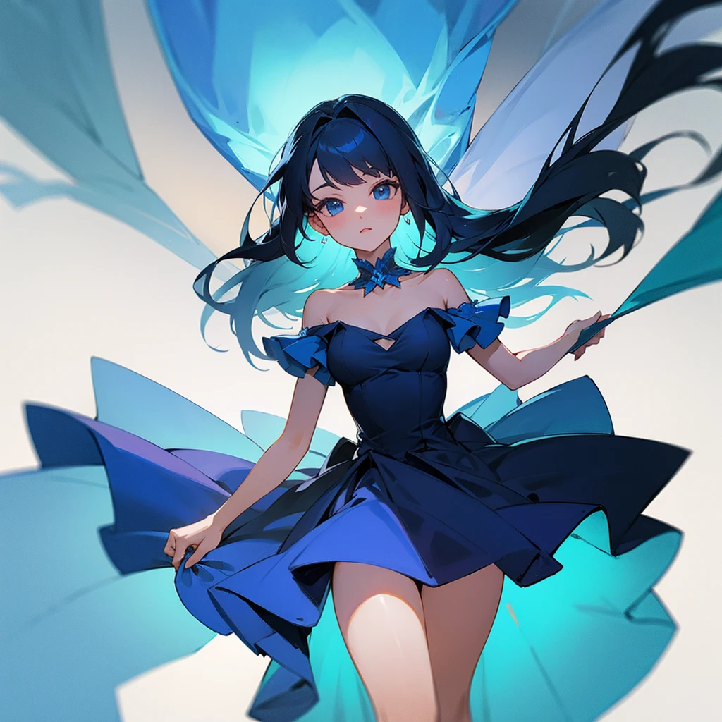 1 , blue dress