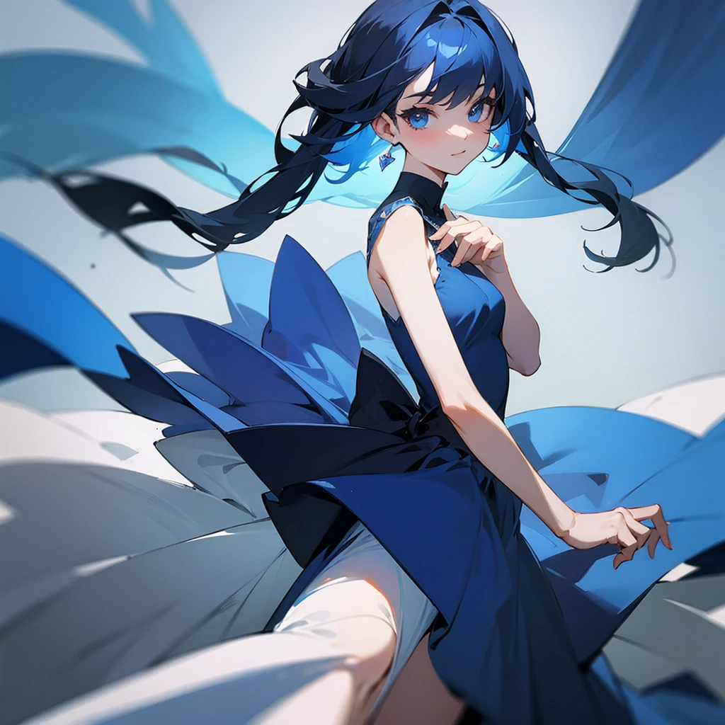 1 , blue dress