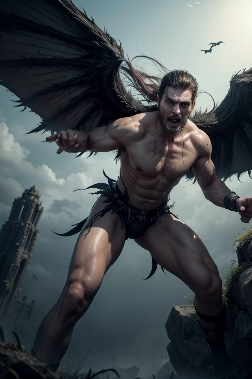 create a giant with scary wings