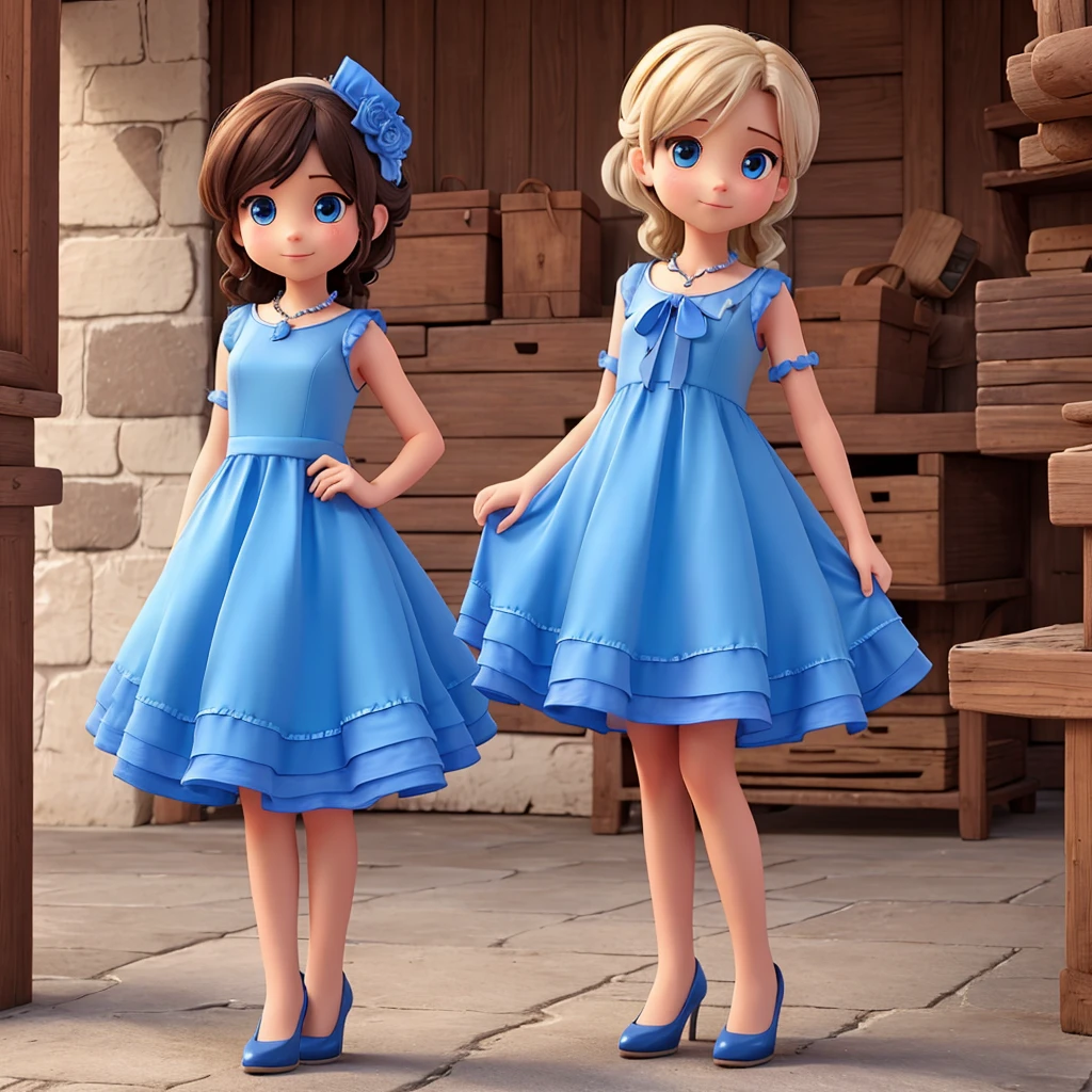 1 , blue dress