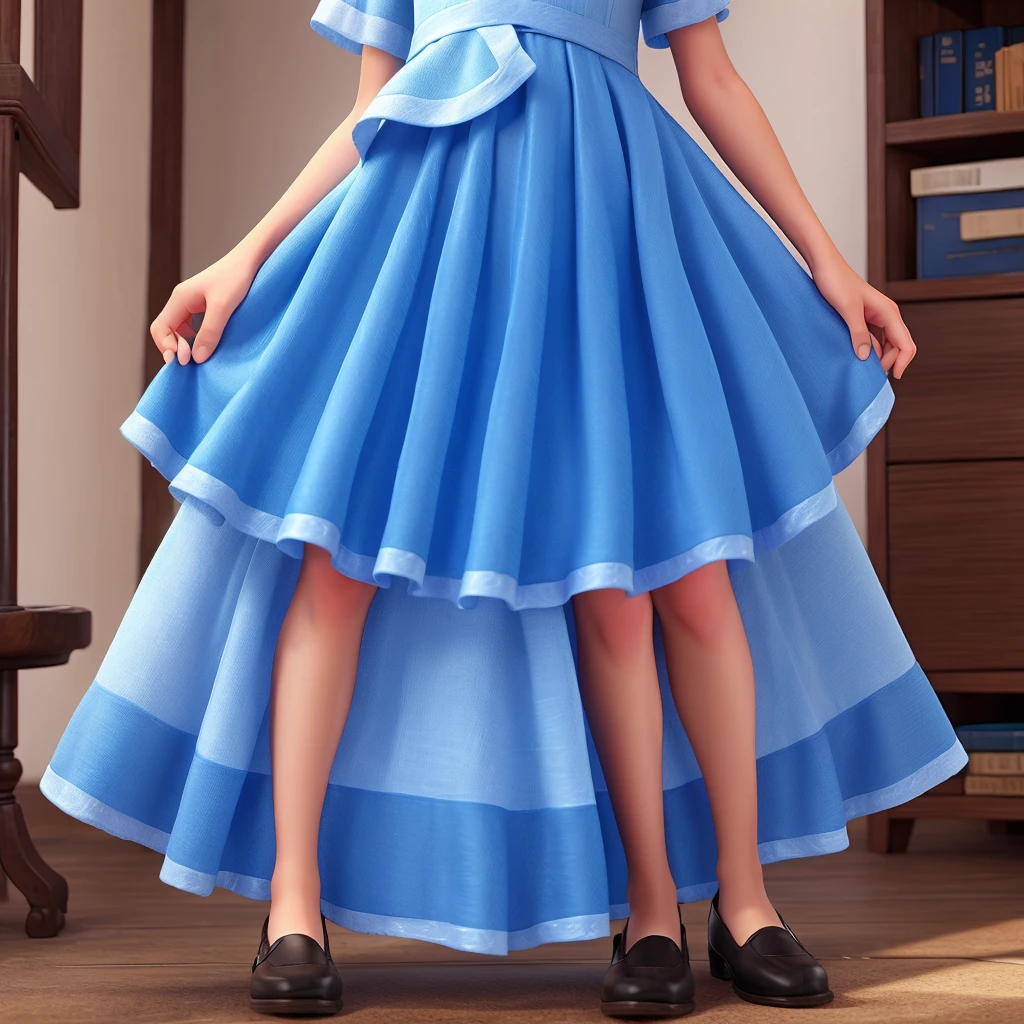 1 , blue dress