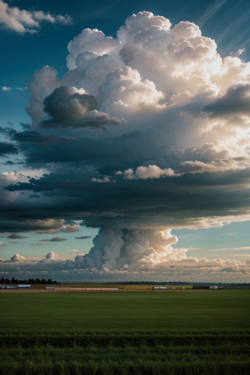 big clouds field with cloudy sky