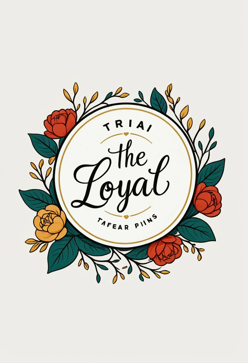 A captivating line art logo for "The Loyal Pin". The design features a classic font with a modern twist, displaying the name in bold and bold lettering. The logo radiates love and emotion, with a pair of intertwined Tai-style hair pins framing the design, symbolizing passion and togetherness. The solid white background accentuates the boldness of the logo, making it an unforgettable image, illustration