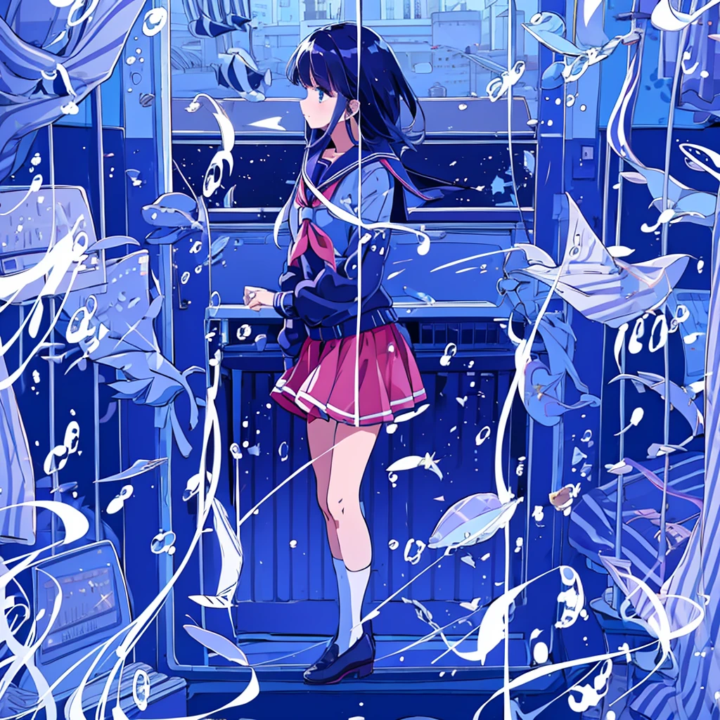 Sailor suit girl close-up