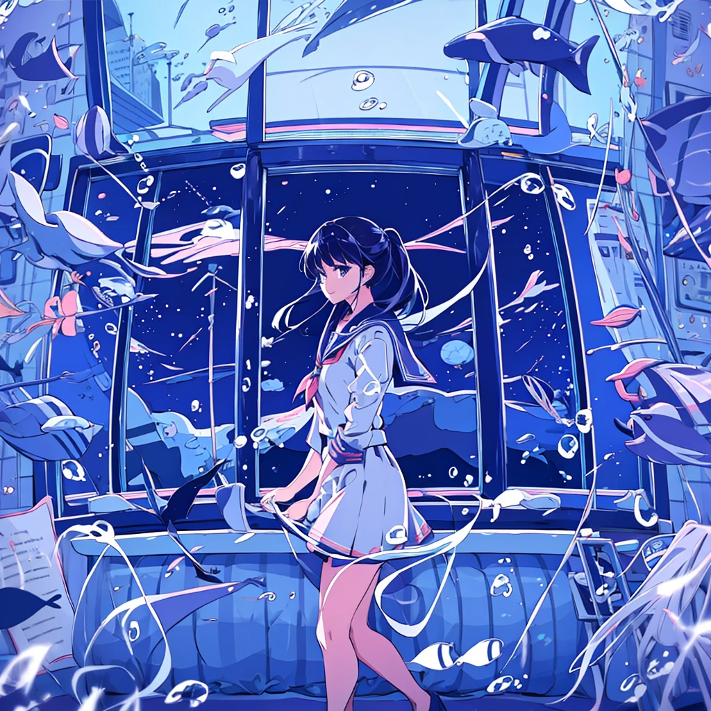 Sailor suit girl close-up