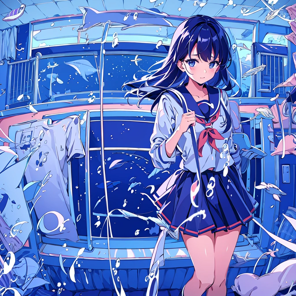 Sailor suit girl close-up