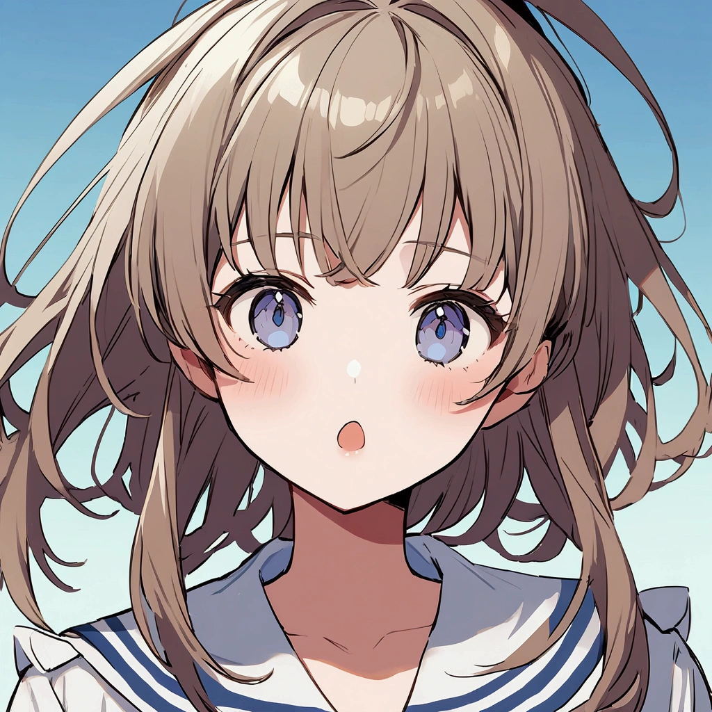 Girl's face up Summer Pale Sailor suit