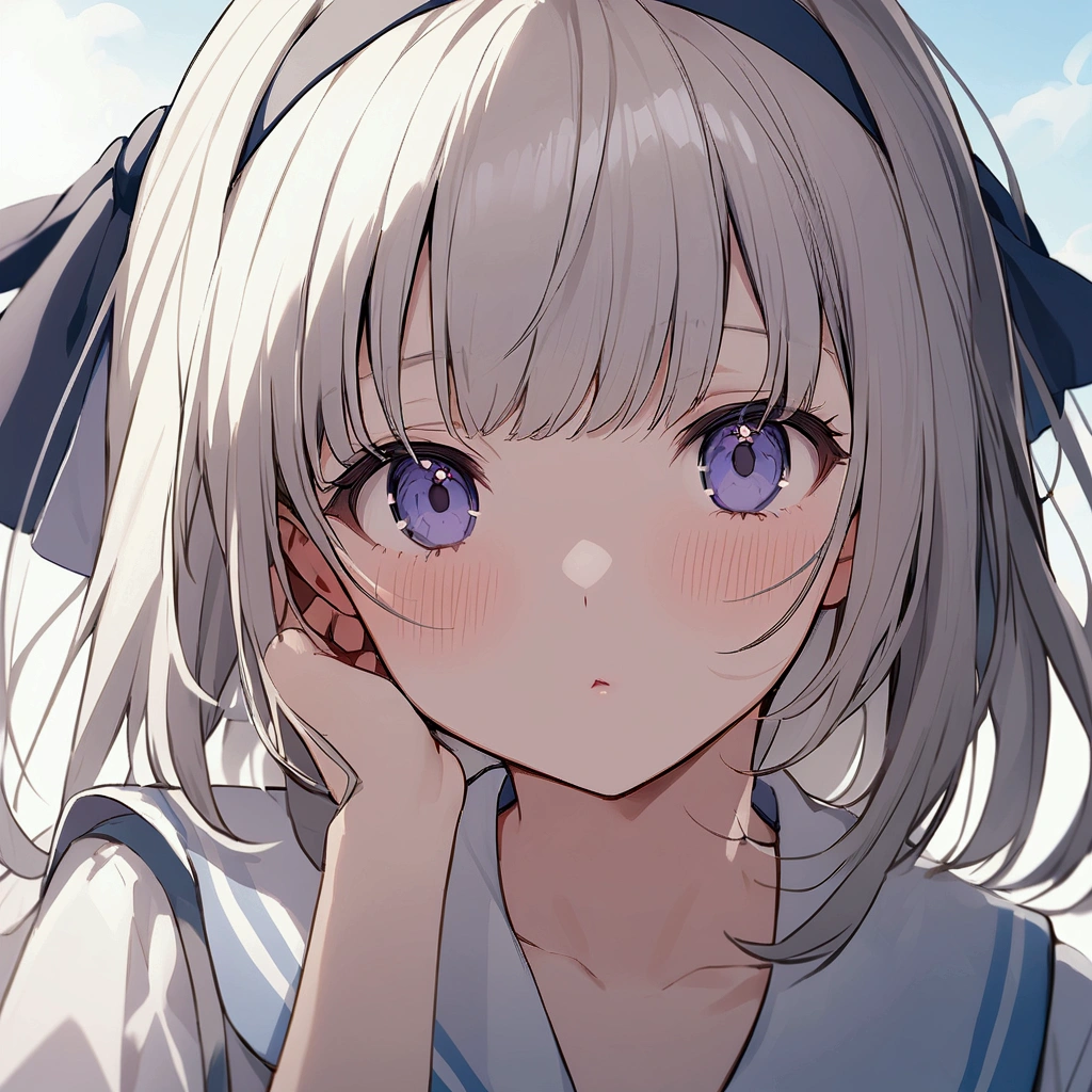 Girl&#39;s face up Summer Pale Sailor suit