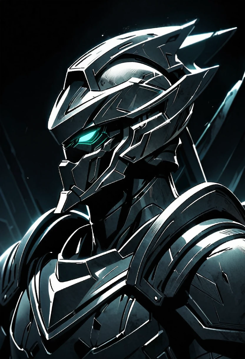 A Spartan warrior who is in a completely black room and eyes are looking at him from all sides