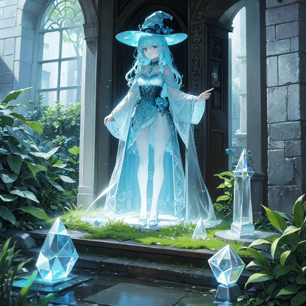 witch（garden　My own sculpture（crystal　hologram）Carving）