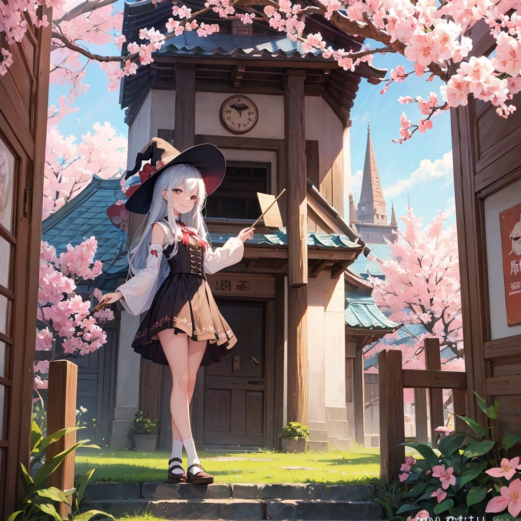 witch(Art room Painting on canvas(cherry blossoms Sculpture)smile Tower of Babel)Poster
