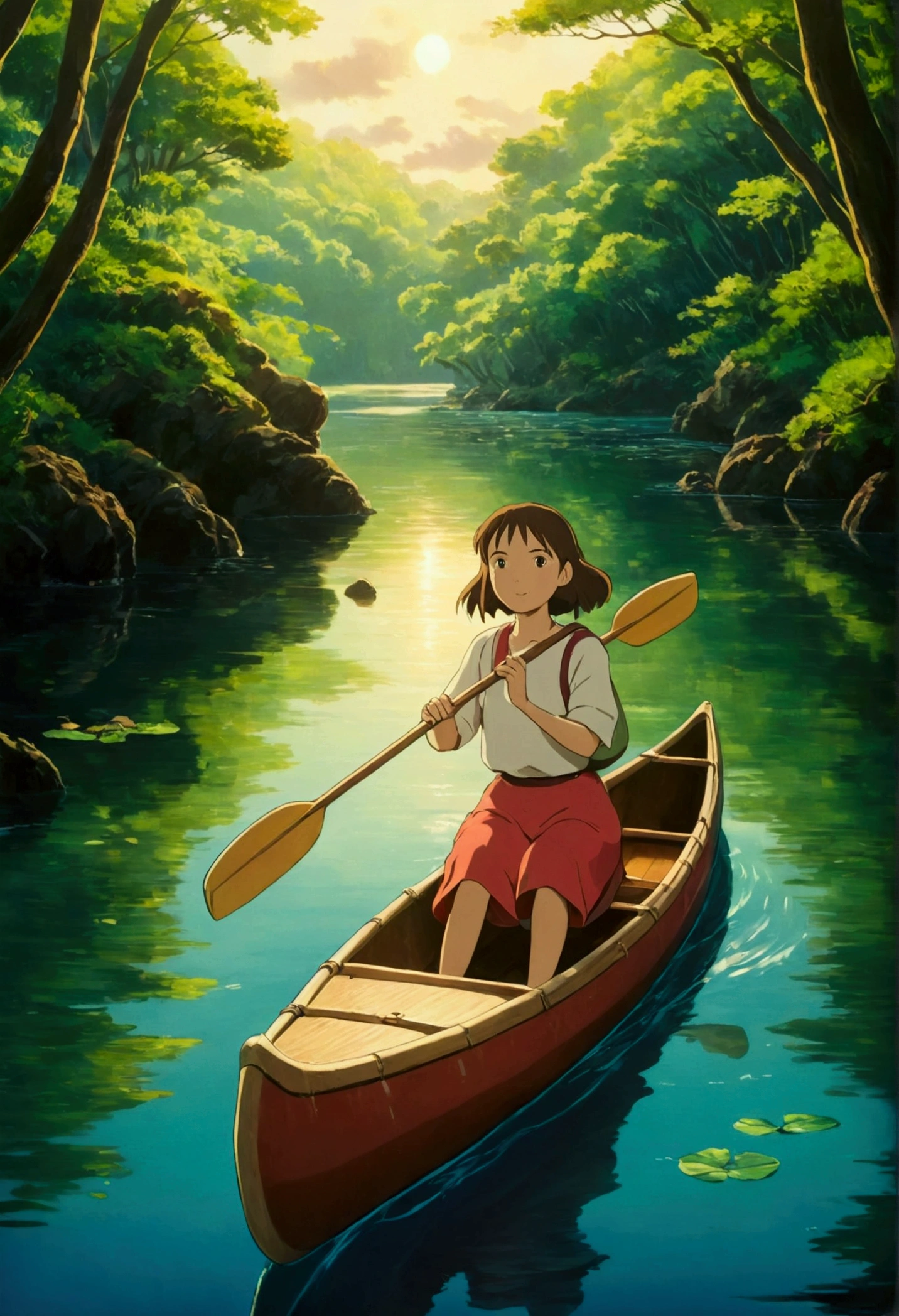 Ghibli　Canoe ride　girl