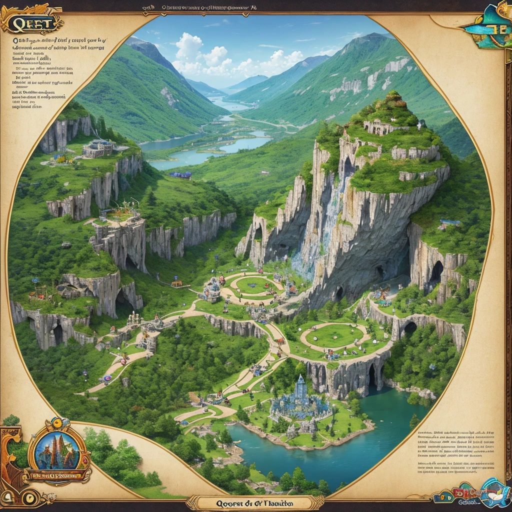 Quest Map (a board game) in which 7 stations - 7 Days: 1 Day Lake of purification
Day 2 Forest goals
Day 3 Energy Garden
Day 4 Mountain of visualizations
Day 5 Valley of Gratitude
Day 6 Cave of Insights
Day 7 Tree of Life