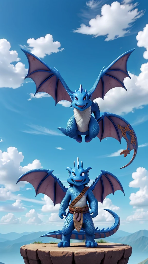The dragon sword pierces the sky, the clouds in the sky, the mighty warrior.