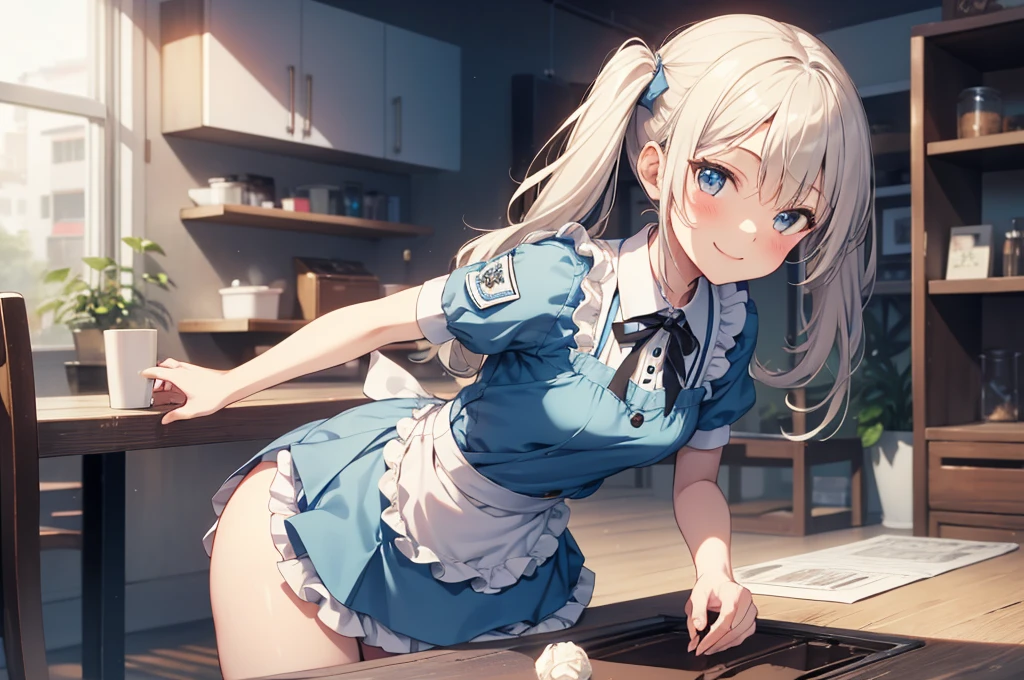 nswf,(Tabletop, Highest quality:1.2), Cowboy Shot, alone, One Girl, Kaho Hyuga, smile, View your viewers, Holding Tray, Twin tails, Head scarf, Maid, Frills, Blue Shirt, Waist apron, puffy short sleeve, Blue Skirt, Thighs Thighs Thighs Thighs, White glow, One Girl, Sex, On the bed, throw, , Mission Grab, Missionaries, Tabletop, Highest quality,Mission Grab,Doggie Grab,kawashiro nitori２０Old Man、hetero、intercourse with a man、doggystyle 、clothed sex,,A man grabs a woman&#39;s buttocks from behind、For men, only the body is drawn