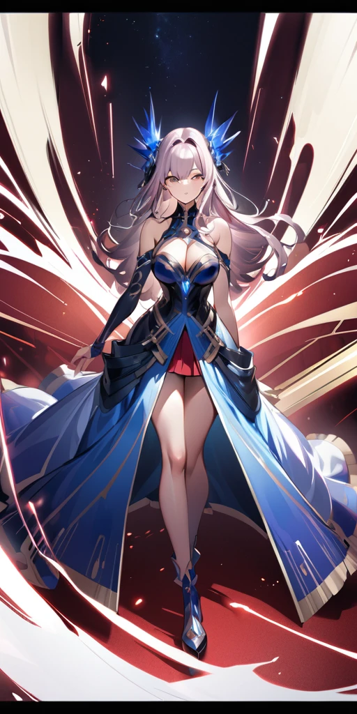 masterpiece, High resolution, accurate, Anatomically correct, most high quality, Very detailed, high quality, Ultra high definition, Big Tits Earrings, Sparkling eyes, Cowboy Shot, moving line, Speed Line, Mage,sexy pose,(((honkai impact))),master of thunder