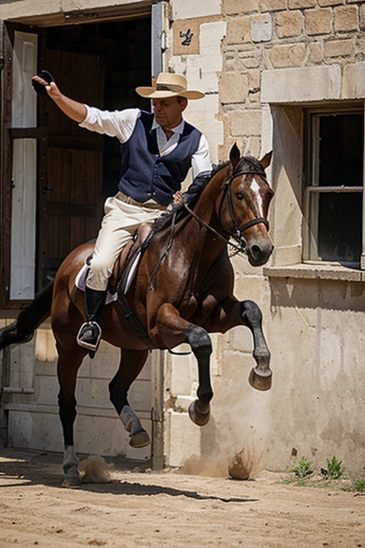 man whipping horse