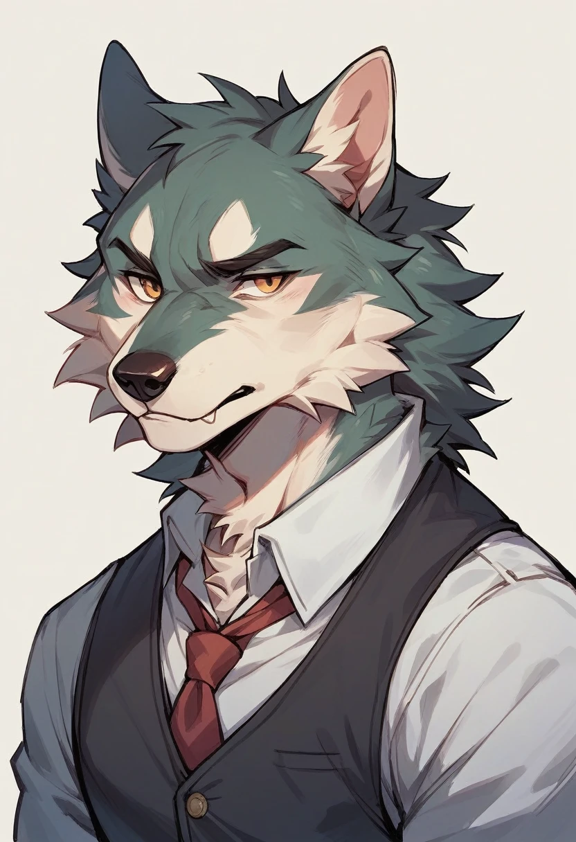 wolf in a vest