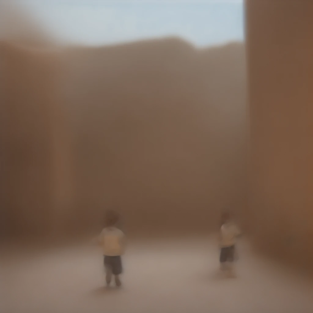 Boy running through the favela