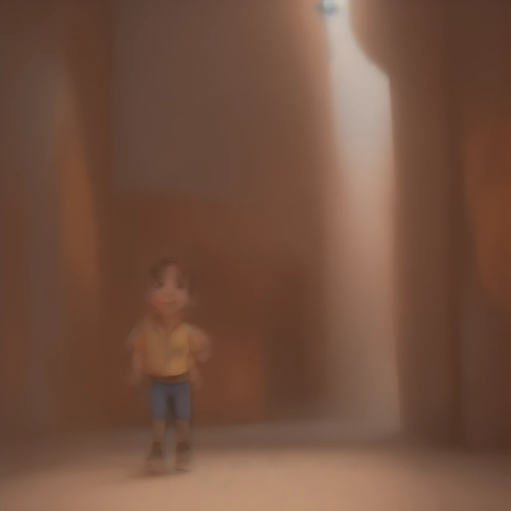 Boy running through the favela