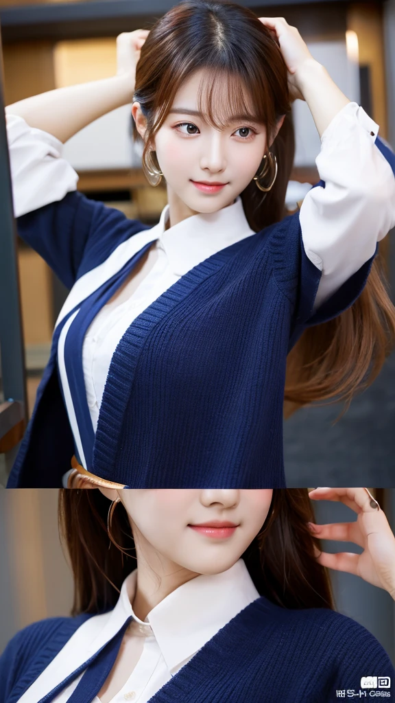 create a beautiful Korean langeri model in magnificent poses