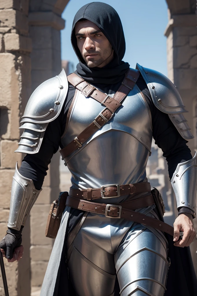Human man thief with medieval armor