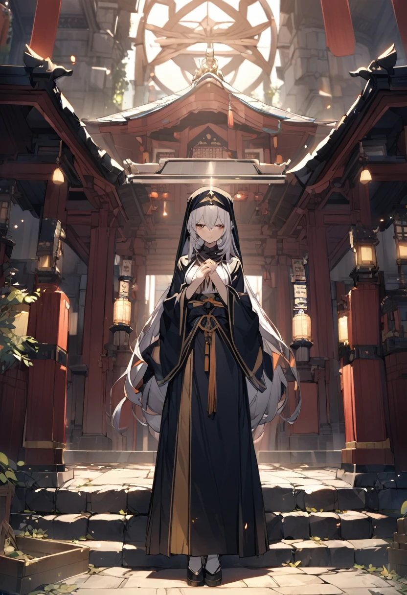 Priestess at a shrine