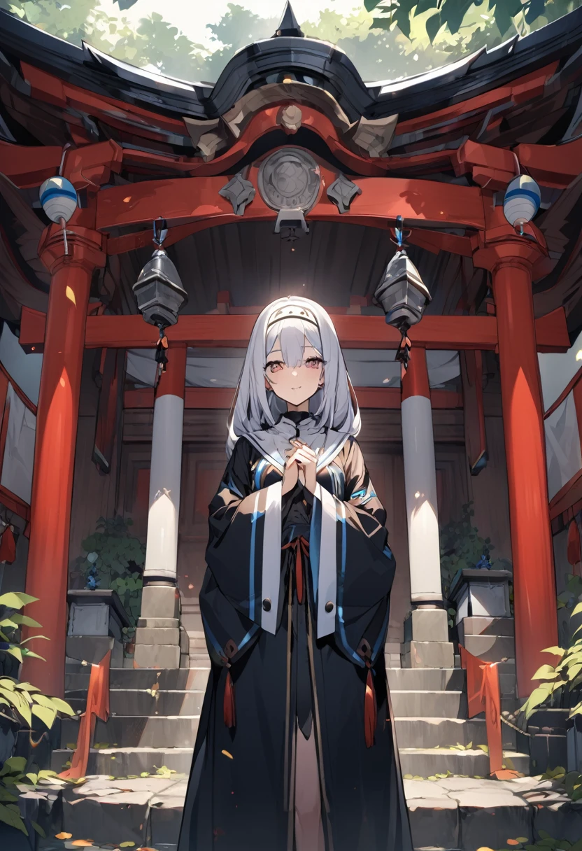 Priestess at a shrine