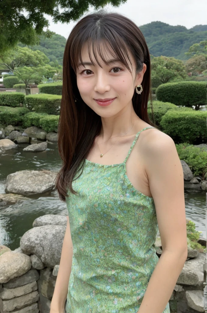 ((Highest quality)), ((masterpiece)), (detailed),Perfect Face,Japanese,landscape,Mature Woman,Upper Body