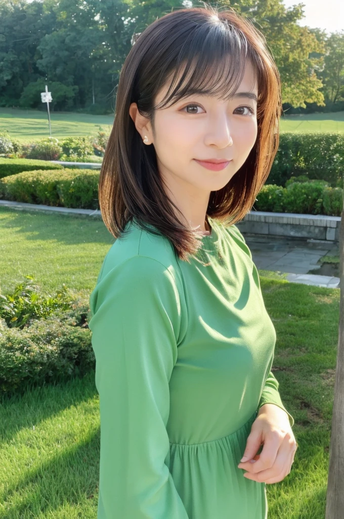 ((Highest quality)), ((masterpiece)), (detailed),Perfect Face,Japanese,landscape,Mature Woman,Upper Body