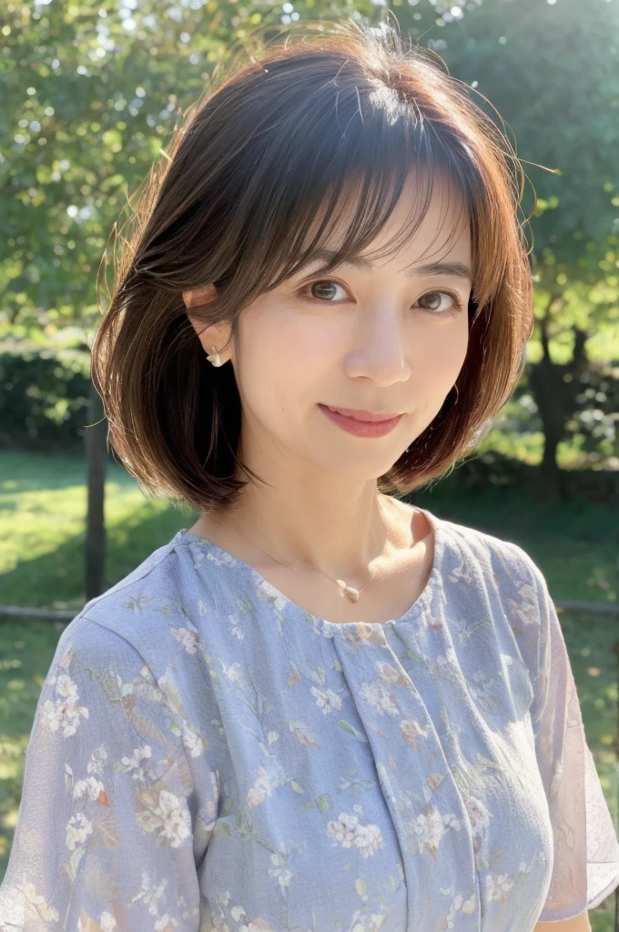((Highest quality)), ((masterpiece)), (detailed),Perfect Face,Japanese,landscape,Mature Woman,Upper Body