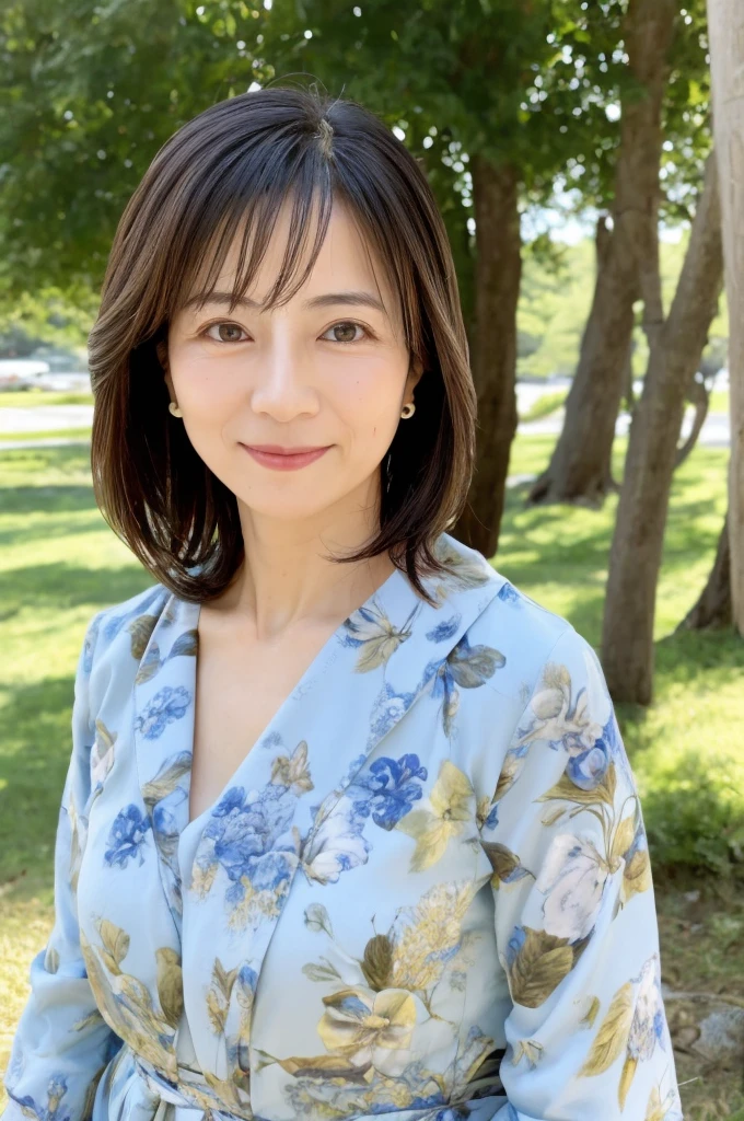 ((Highest quality)), ((masterpiece)), (detailed),Perfect Face,Japanese,landscape,Mature Woman,Upper Body