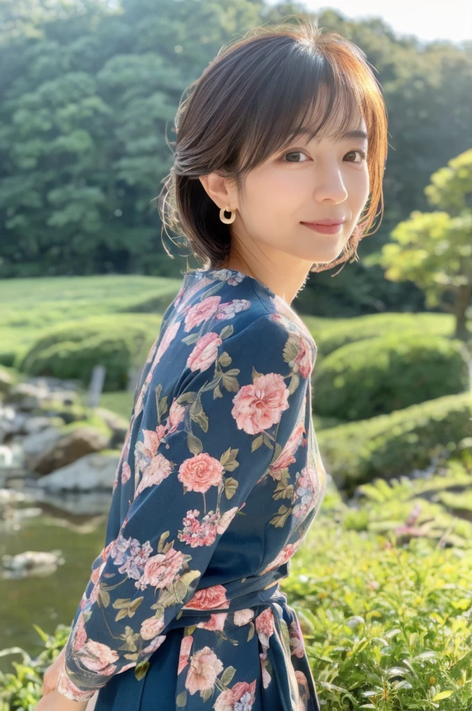 ((Highest quality)), ((masterpiece)), (detailed),Perfect Face,Japanese,landscape,Mature Woman,Upper Body
