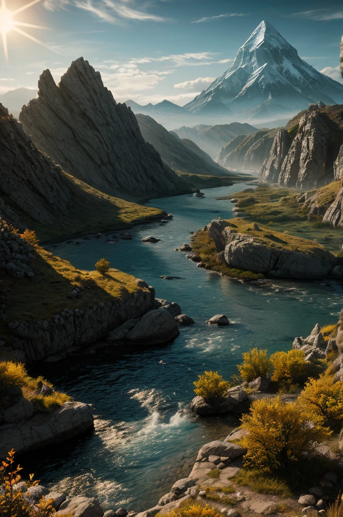 passing stone, ultra detailed fantasy, the ring of fire, realisitic, dnd, RPG, Lotr game design fanart by concept art, behance hd, art station, deviantart, Global Illumination Radiating a Bright Aura Global Illumination Ray Tracing HDR Rendering in Unreal Engine 5