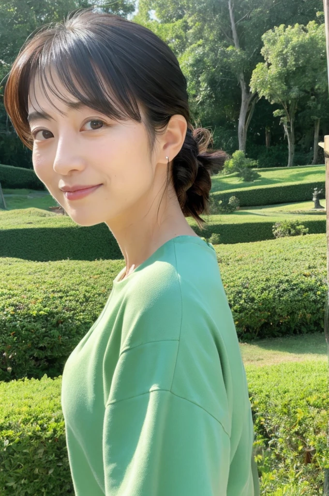 ((Highest quality)), ((masterpiece)), (detailed),Perfect Face,Japanese,landscape,Mature Woman,Upper Body