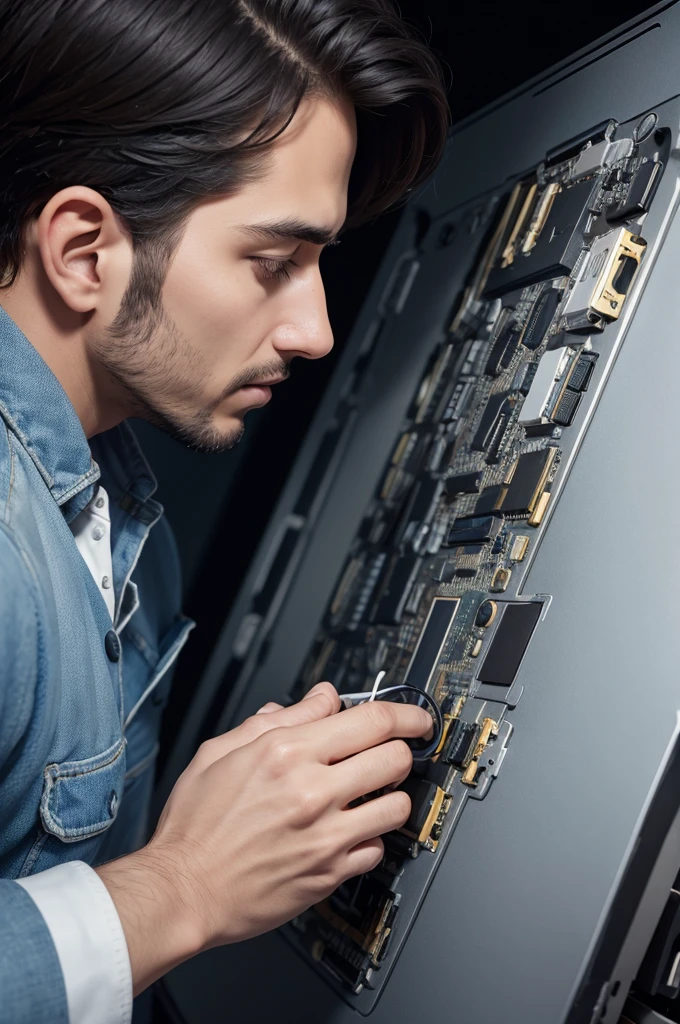 4k technical man repairing iPhone