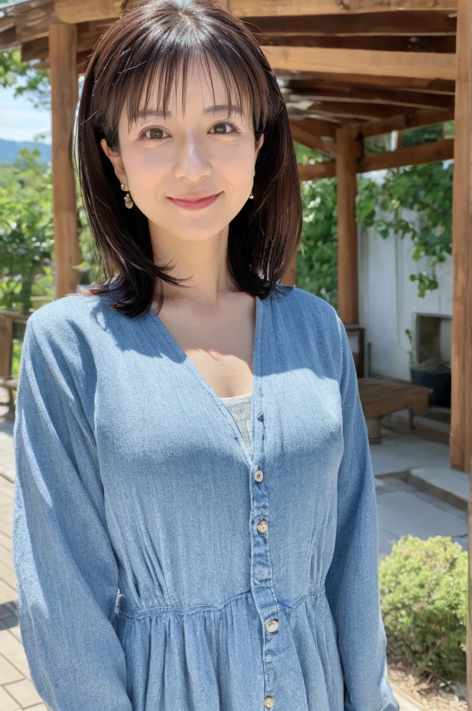 ((Highest quality)), ((masterpiece)), (detailed),Perfect Face,Japanese,landscape,Mature Woman,Upper Body