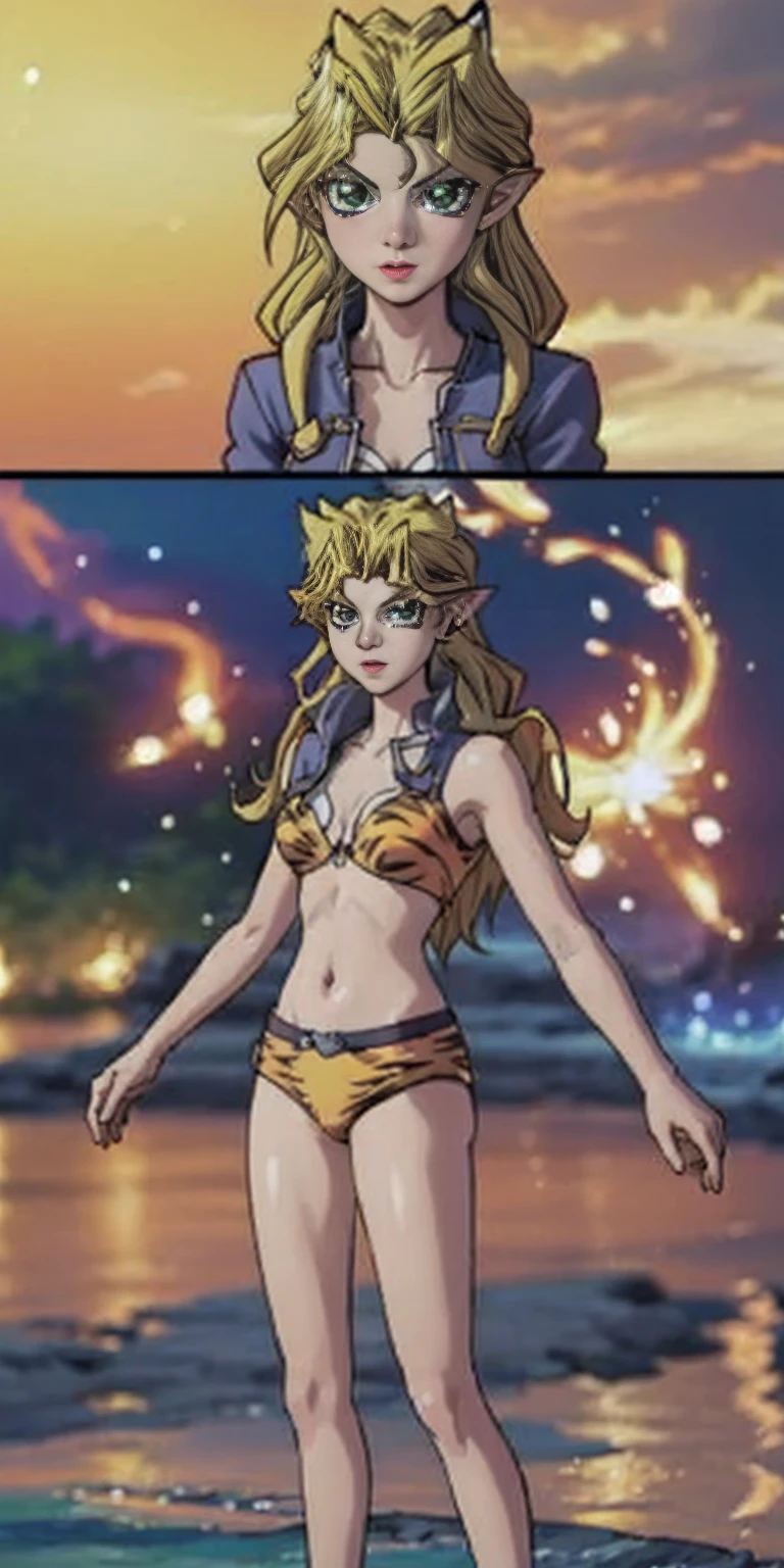 naked ass, spreads the buttocks, Zeldatotk, princess zelda, 1girl, Magical aura, Jewelry, pointed ears, blonde hair, Crown braid, Short hair, Triforce, 独奏, earings, braid, wear a transparent purple business suit, necklace, A bracelet, gloves, blue eyes, A bracelet, thick eyebrows, hair clip, striking plush lightning aura with ocean background, Cinematic lighting, Depth of field, bokeh, Realism, Photorealistic, hyper realisitc, Professional photography, UHD, dslr, HDR