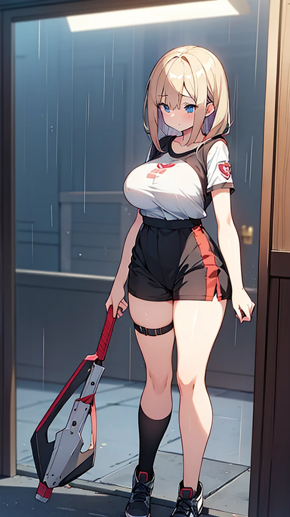 NSFW, (Perfect Anatomy)、Mastepiece、Ultra High Quality、 8K、masterpiece、highest quality、Ultra-high resolution、Maximum resolution、Very detailed、Professional Lighting、anime、Adult female、thin、so beautiful、Highly detailed eye、Draw the whole body、Nurse uniform、Has a submachine gun、Red Eye、Silver Hair、short hair、Earrings、Fingerless gloves、Beautiful Eyes、Gloss Lip、Tactical Boots、Equipped with transparent orange shooting goggles、Equipped with a chest rig、Carry a first aid kit、Health Corps, standing position, one leg up, spread pussy:1.3, sweat, restrained, shackles, orgasm face, steam, Sobbing, pussy juice, masturbation, pussy juice