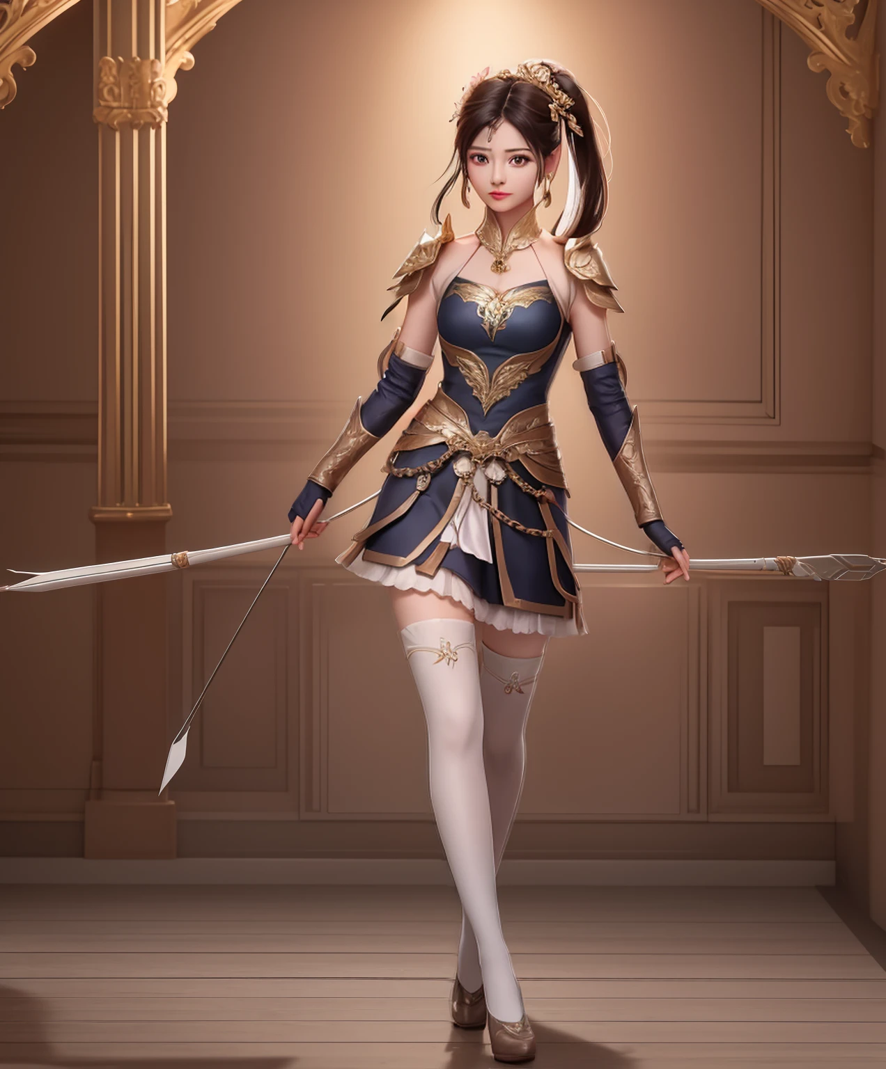 a girl, Art connoisseurs, wooden wands, artificial empathy, ultra detailed, high definition, highest quality, Game Character Design, chibi anime,