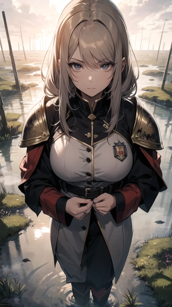 By Lela, From ajimita,
One girl, hurtle , detailed face,
Beautiful woman in fantasy knight armor,
Walking through a foggy swamp in the middle of a multi-army battlefield,
Wetlands, Foggy, cloudy, Wearing a surcoat with his family crest embroidered on it,
Many infantrymen are fighting in the background., masterpiece, 最high quality, high quality,
Top view, dramatic lighting, Beautiful shadows, beautiful, detailed, Beautiful colors、Great quality, 最high quality, high quality