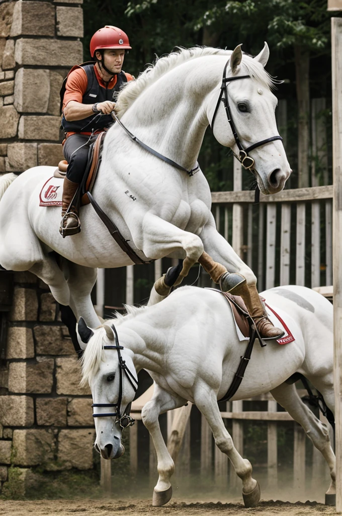 White horse and jack rusell