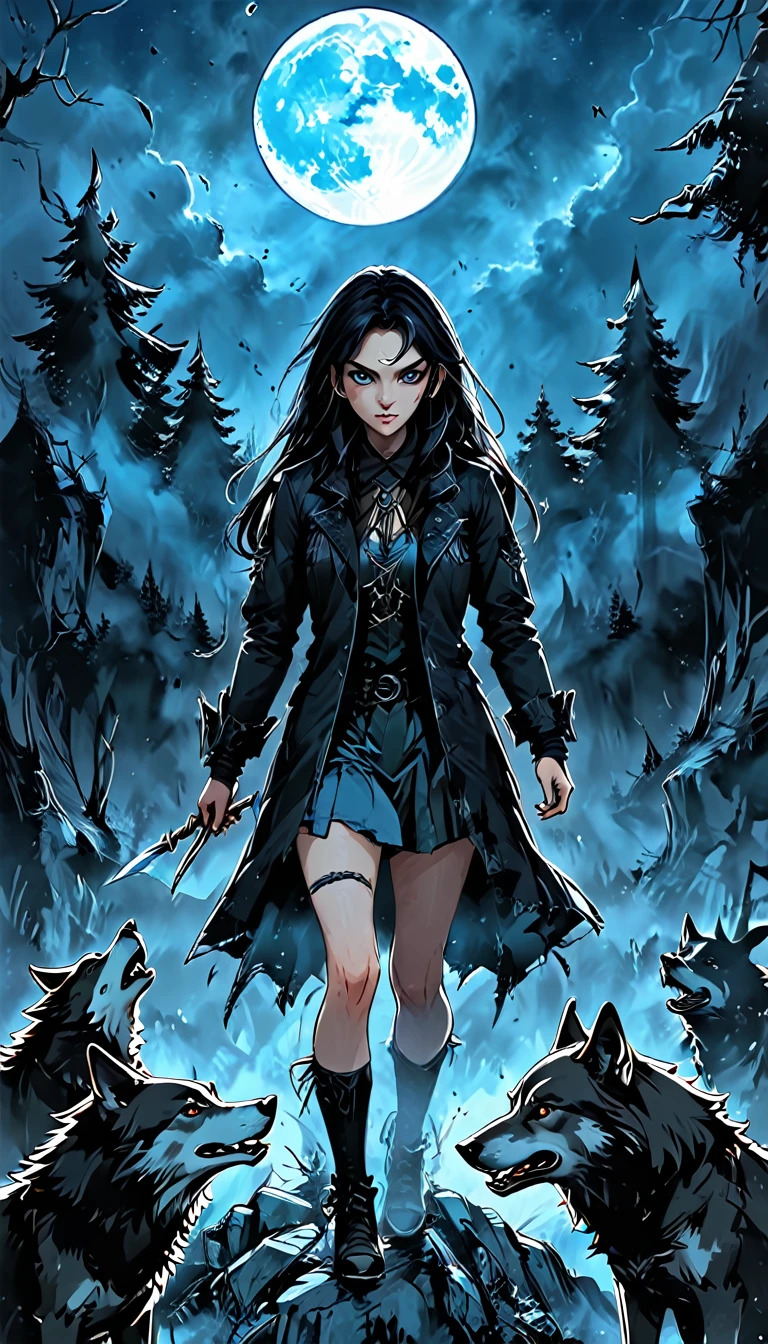 On a full moon night, when the wind whispered dark secrets among the trees, the wolves launched a coordinated attack on the village. Kael, alerted by Lyra's howls, ran to face them. The battle was fierce and intense, but Kael and the villagers managed to repel the wolves, albeit with painful losses.