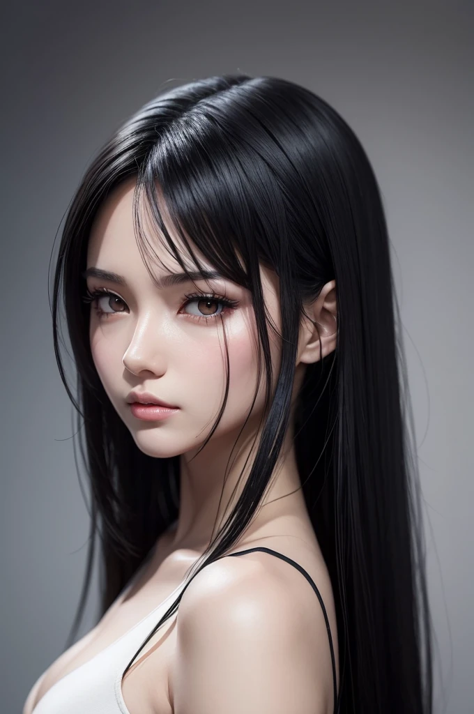 Perfect western model, little clothing, black, transparent, sensual pose, ultra sharp photo, low light and shadow, black background, 16:9. --auto --s2