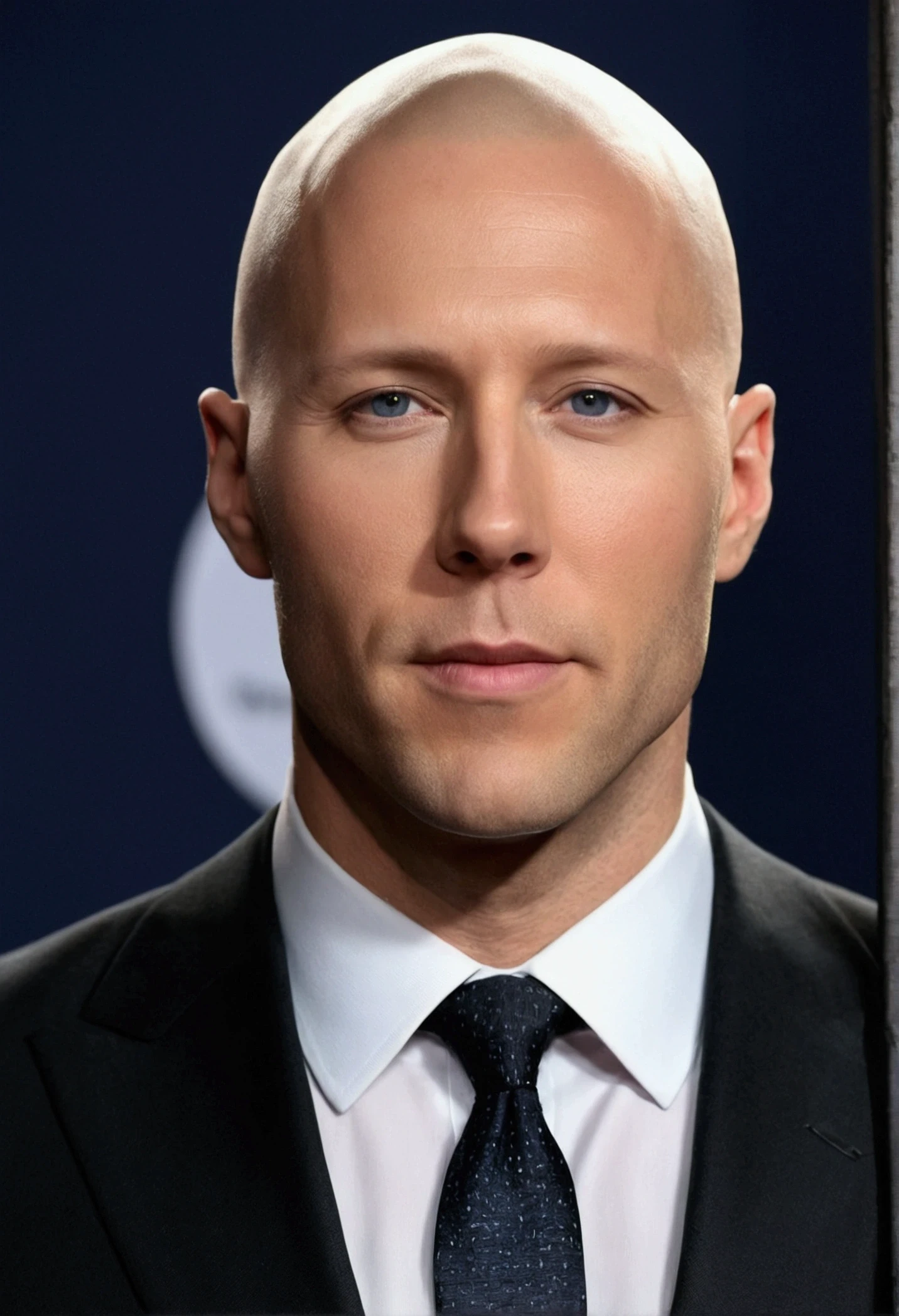Lex Luthor, played by Michael Rosenbaum, is a man of medium to tall height, with about 1,83 meters (6 feet) Tall. He has a slim and muscular build, reflecting care for your physical appearance. One of his most striking features is his shaved head., which gives you a distinct and intimidating appearance.
His face is angular, with prominent cheekbones and a defined jaw. Your eyes are blue, often described as penetrating and expressive, capable of conveying both charm and menace. Lex has fair skin and is usually seen wearing stylish, expensive clothes., like tailored suits, that accentuate its powerful and authoritarian presence.