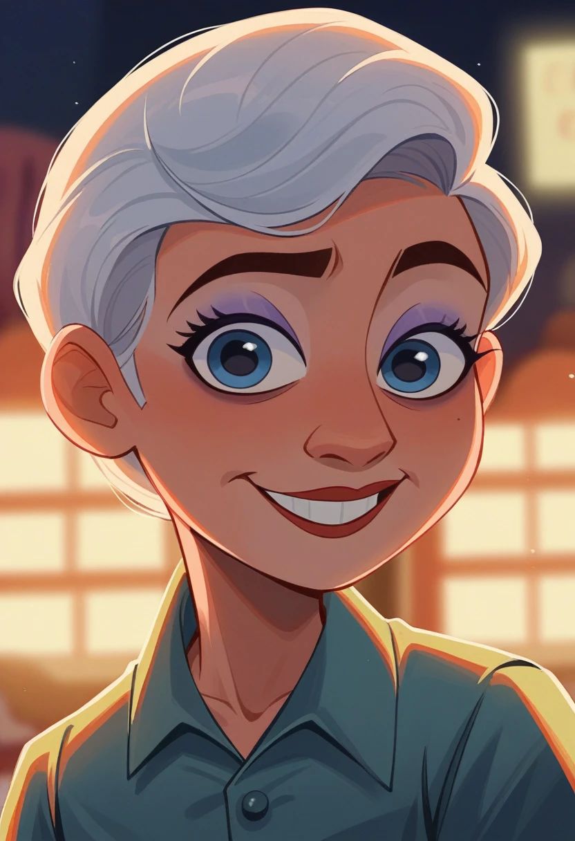 Imagem estilo pixar com personagem 3D mulher morena longo cabelo preto liso dançando, Disney makeup,fisherman, cute, smiling, pixar, Disney, Cinema lighting, com o nome zaysla