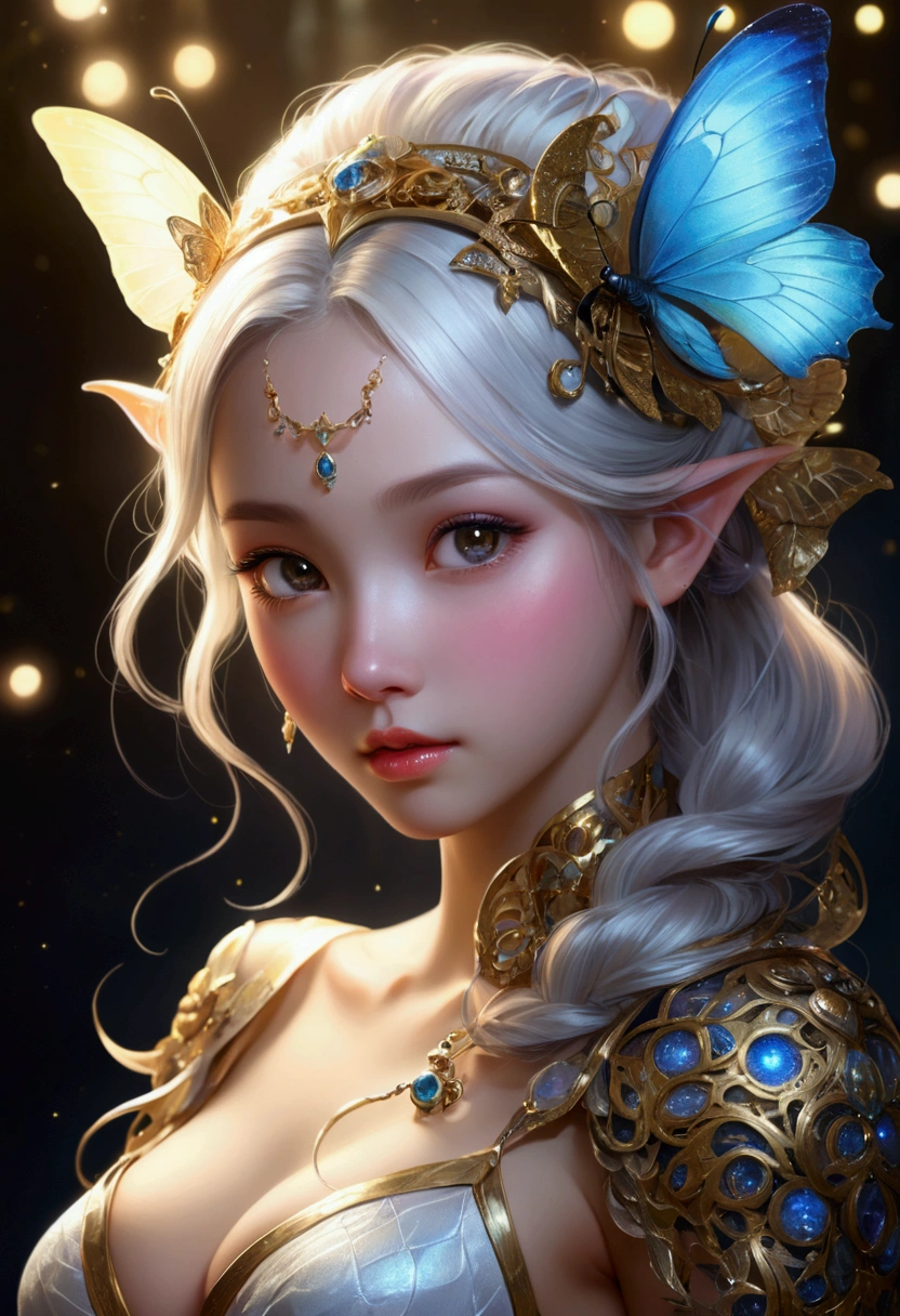 ((masterpiece)),((Highest quality)),((Attention to detail)),cute portrait (You say:1.1) As (butterfly:0.8), (bird:0.4),(Dragon:0.1),Digital Art , Trending Art Station, 4K, Attention to detail, 超詳細なFantasy, starlight, Realistic,animal,Real,Unreal,Fantasy,Chimera,complicated,Fantasy,背景はFantasy,Cyber Art,myth,mystery,sexy