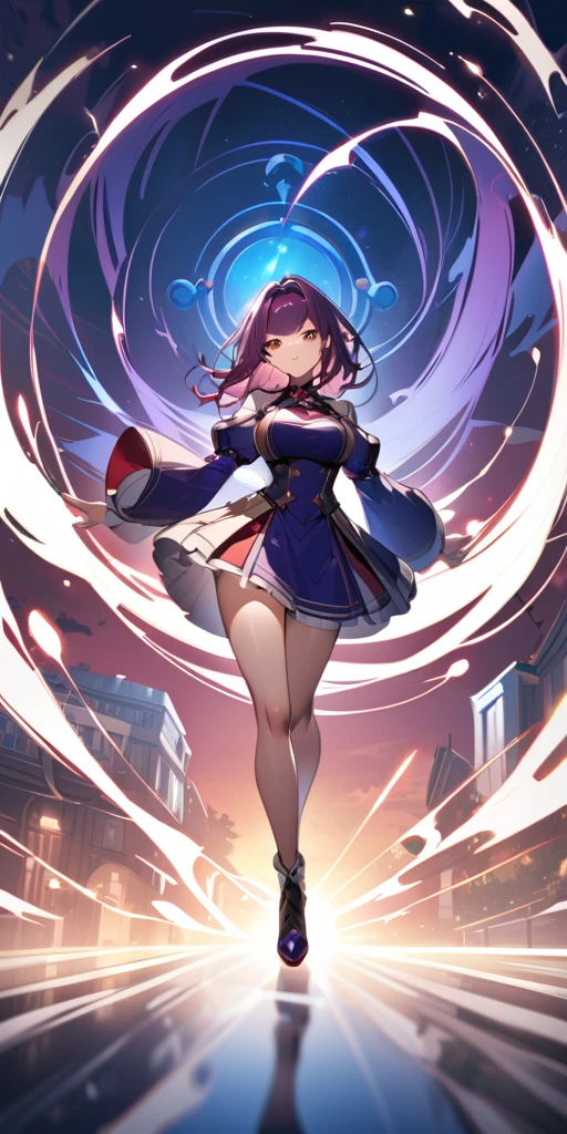 ((Highest quality、masterpiece、anime style、best quality、high resolution、8k、detailed、ultra-detailed:1.3))、Long legs、Sharp focus:1.2, Beautiful woman with perfect figure:1.4、(Smiling:1.2), double eyelid、30-year-old female、Sexy pose、((((Close your mouth、One Woman、メイド服:1.5)))),The background is a different world、movement,dynamism、ファイティングポーズ