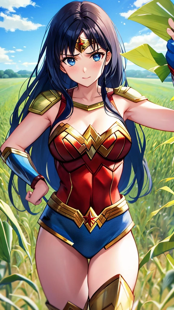 Wonder Woman solos Hulk in the cornfield